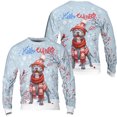 thumbnail image 3 of Hello Winter Pitbull Smiling in Red Scarf Hat Welcome Christmas All Over Print 3D Sweatshirt Unisex Merch Terrier Dog Lover - 00017, 3 of 6