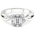 thumbnail image 3 of IGI Certified 4 Carat Emerald Shape Lab Grown Diamond Engagement Ring | 14K White Gold |Twisted Blossom Diamond Ring | FG-VS1-VS2 Quality Friendly Diamonds, 3 of 5