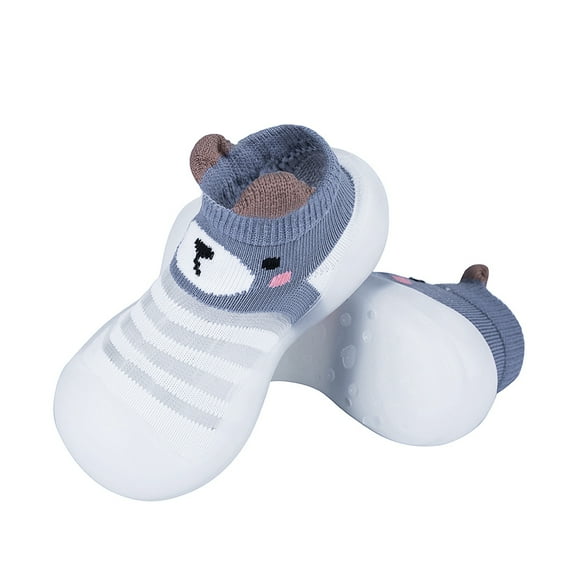 Pluatyep Baby Toddler Sock Shoes Non-Skid Slipper with Soft Sole Breathable Cotton Blend Walking Shoes for Infant Girls Boys