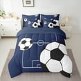 thumbnail image 2 of Manfei Football Sports 7pcs Bedding Comforter Set,Soccer Game Queen Bedding Sets,Boys Ball Gaming Queen Sheet Sets For Kids,Luxury Bedroom Decor Reversible, 2 of 8