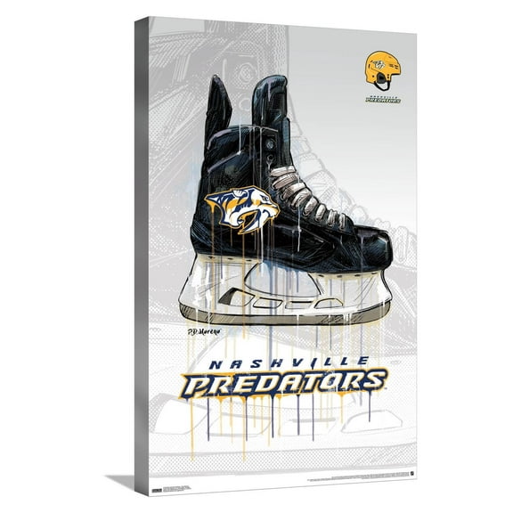 NHL Nashville Predators - Drip Skate 21 Canvas Wall Poster, 14.725" x 22.375"
