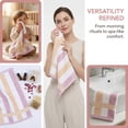 thumbnail image 5 of Unique Bargains 13 x 13 Inches Striped Cotton Showering Bathroom Washcloths Purple 4pk, 5 of 5
