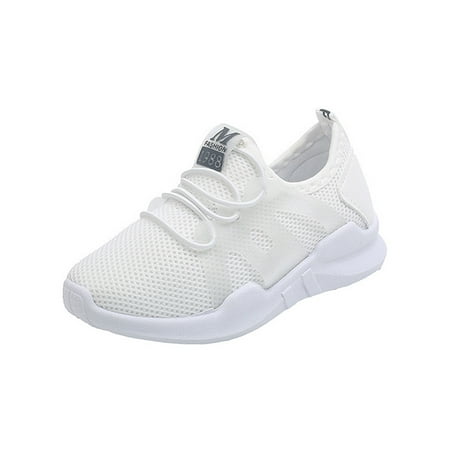 

SIMANLAN Girls Boys Walking Shoe Comfort Sneakers Breathable Running Shoes Kids Casual Flats Children Sport White 1Y