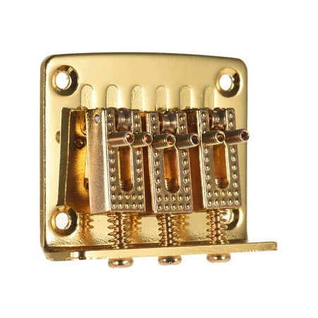 3-String Hardtail Guitar Bridge Fixed 3-Saddle Bridges with Screws and Wrench Replacement Parts for Ukulele Electric Guitars