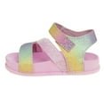 thumbnail image 2 of Laura Ashley Girls Double Buckle Flat Heel Footbed Sandals (Toddler Sizes) - Pastel, 5, 2 of 6