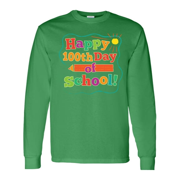 Inktastic Happy 100th Day of School Long Sleeve T-Shirt