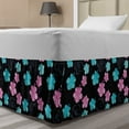 thumbnail image 1 of Tropical Bed Skirt, Colorful Hibiscus Blossom Flowering Fragrance of Exotic Foliage, Elastic Bedskirt Dust Ruffle Wrap Around for Bedding Decor, 4 Sizes, Charcoal Grey and Multicolor, by Ambesonne, 1 of 2