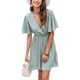 thumbnail image 2 of Sunloudy Vestido casual de manga corta para mujer, a la moda, estampado de puntos, cuello en V, cintura alta, vestido de gasa Sunloudy S M L XL, 2 of 8