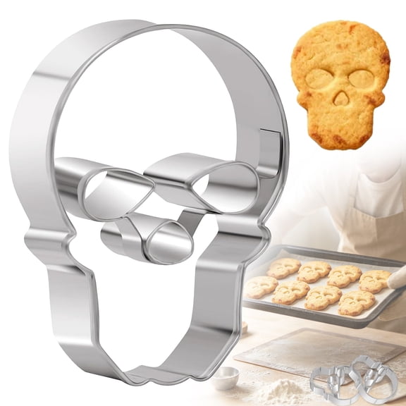 TINGXIN Stainless Steel Halloween Cookie Cutter, Metal Shape Cutter for Fall Holiday Baking, Durable Dishwasher-Safe Cookie Cutters, Precision Edge for Fondant and Cookie Dough, 1PC(7.5*7.5CM)