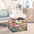thumbnail image 3 of Yayeee Collapsible Cube Storage Bin with Lid Fabric Closet Decorative Basket with Handles, Large Colorful Flowers, 3 of 7