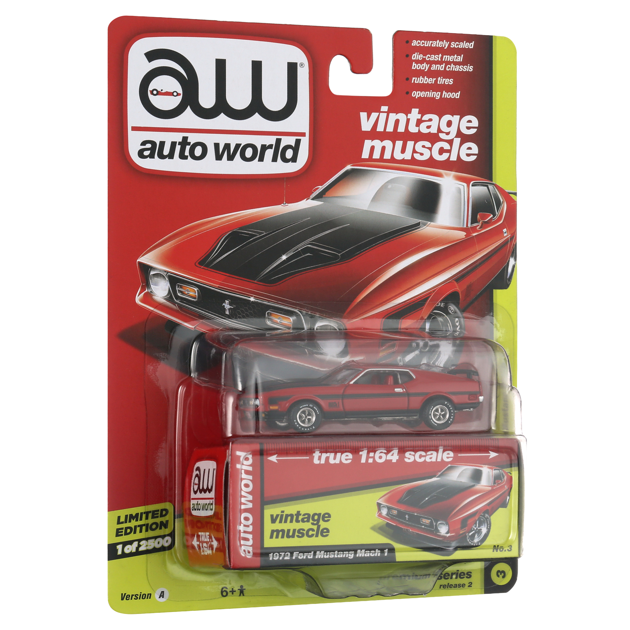 Auto World 1:64 Scale Premium 1972 Ford Mustang Mach 1 Diecast Car