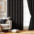 thumbnail image 2 of Vargottam Geometric Motif Design Blackout Curtains - Set of 2 Panels, 52 x 108 Inches Each - Light Blocking & Thermal Insulated Drapes with Grommet Top for Bedroom & Living Room - Black, 2 of 9