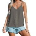 thumbnail image 2 of Dagugfen Camisole Tops for Women Button Front V Neck Spaghetti Strap Tank Tops Sleeveless Loose Dressy Cami Blouse Shirts, 2 of 5