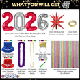 thumbnail image 5 of PMU New Years Eve Party Supplies 2026 Kit 136-Piece Set - 50 Guests - Multi color Top Hats Derbies Tiaras Leis Horns curtains Beads Burst Balloons - New years eve Decorations Bulk Party Favors, 5 of 7