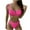Pink, variant on HBYJLZYG Bikini Sets For Women, Solid Color Backless Bikini Two Swimwear Swimsuit Beachwear Set