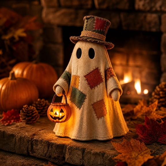 Halloween And Thanksgiving Ghost Pumpkin Resin Night Light, Multicolor LED Warm Yellow Glow Home Decor For Bedroom, Living Room, Holiday Display