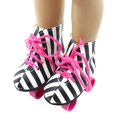 thumbnail image 5 of Accesorios de juguete de moda, zapatos de patín para muñecas de 18 pulgadas (rayas blancas y negras), 5 of 5