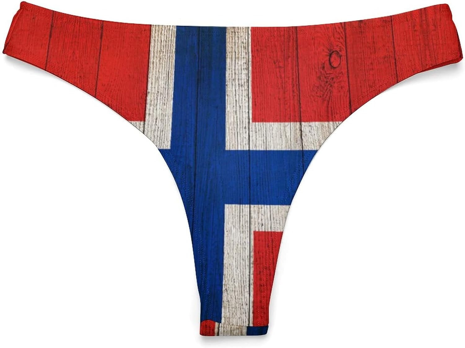 Vintage Norway Flag Wood Background Women's Underwear Thongs Sexy