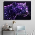 thumbnail image 5 of Mudket Framed Purple Glitter Crystal Leopard Canvas Wall Art, Glam Leopard Print Wall Decor for Women Bedroom, Trendy Animal Wall Art, Ready to Hang - 12"L x 8"W, 5 of 10