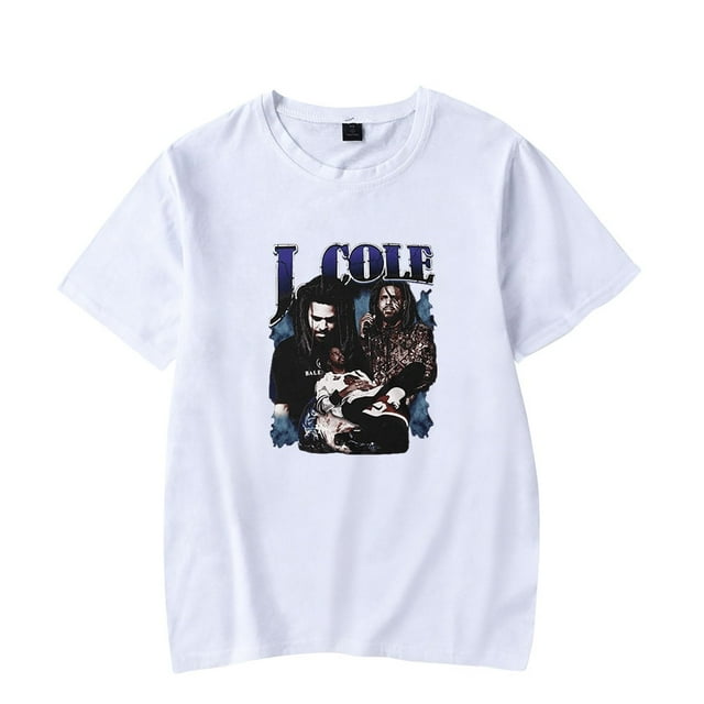 J Cole Rapper Tee Shirt Man/Woman Hip Hop Short Sleeved Fashion Style,XS,White