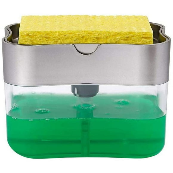 Soap Dispenser, Dish Soap Dispenser for Kitchen 2 in1 Plastic Soap Pump Dispenser