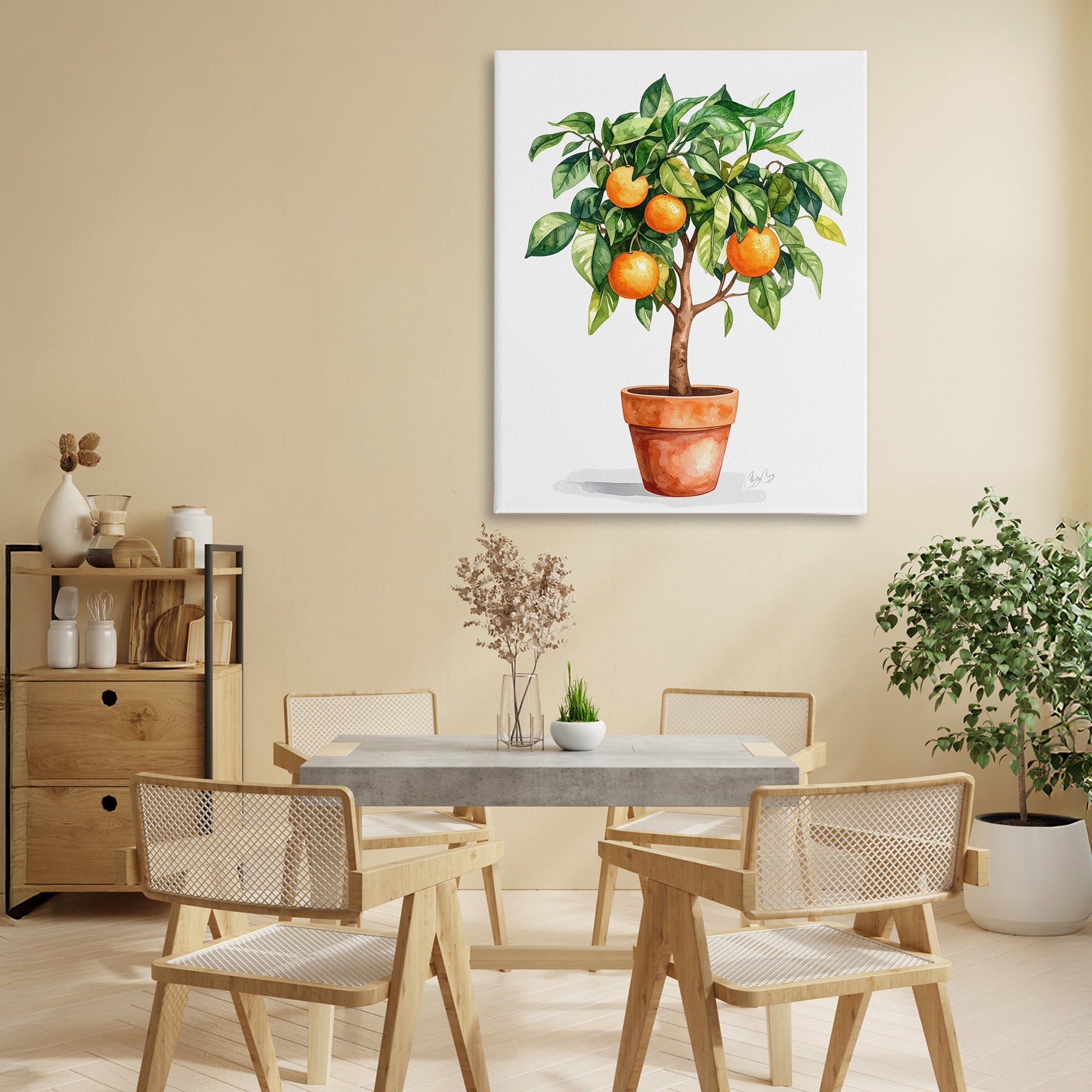 Stupell Industries Potted Orange Tree Canvas Wall Art, design by Shelly Craig