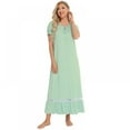 thumbnail image 2 of Women's Vintage Nightgown Short Sleeve Nightdress Lace Victorian Nightwear Lounge Dress, 2 of 9