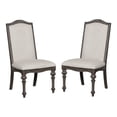 thumbnail image 7 of Dining Side Chairs Rustic Natural Tone Ivory Upholstered Seat Dining Room Set of 2pcs, 7 of 7