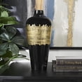 thumbnail image 2 of DecMode 16" Abstract Black Metal Vase with Gold Details, 2 of 9