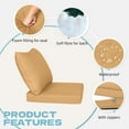 thumbnail image 5 of SUNCROWN Outdoor 4-Piece Replacement Cushions for Patio Furniture, Water-Resistant Cushion for 2-seat Patio Sectional Conversation Set, Liner&Cover(Brown), 5 of 6