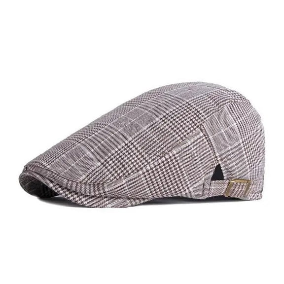 SikaFu Cotton Spring Summer Solid Color Plaid Newsboy Caps Flat Peaked Cap Men and Women Painter Beret Hats 125