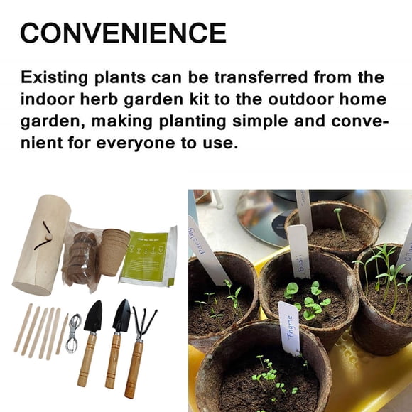Edible Flowers Indoor Herb Garden Starter Kit Pretty DIY Growing Kits Exquisite Burlap Pots with Complete Package for Planting Gardening Home