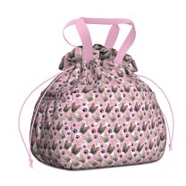 French Bulldog Cute Bone Paw Print Drawstring Lunch Bag Women - Drawstring Lunch Bag Insulated for Work Office - Stain-Resistant Large Lunchbags for Women with Multi-Pockets