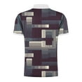 thumbnail image 5 of Virmaxy Men's Graphic Tees Half Zipper Front Geometric Print T-shirt Casual Printed Short Sleeve Turn Down Collar Zipper T-Shirt Blouse Tops Navy-B XL, 5 of 5