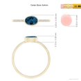 thumbnail image 5 of ANGARA Natural Bezel-Set Oval London Blue Topaz and Diamond Ring in 14K Yellow Gold for Women (Size-6x4mm) | November Birthstone, Anniversary, Jewelry Gift for Women | Natural London Blue Topaz Ring, 5 of 10