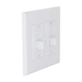 thumbnail image 1 of TayMac 2672W 2-Gang MASQUE Decorator Cover, Toggle, White, 1 of 10