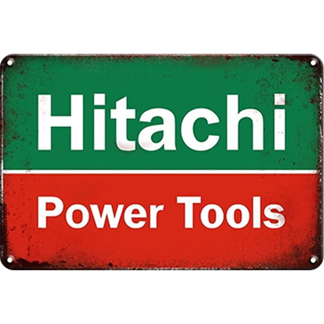 Placa Metal Vintage Hitachi Pintura Hierro Rectangular Arte Pared Del 40x30cm