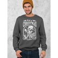 thumbnail image 3 of Full of Christmas Spirit Funny Skeleton Holiday Season Shirt Crewneck Sweatshirt, 3XL, Charcoal, 3 of 6