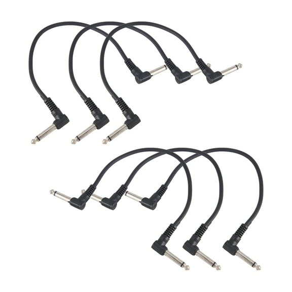 6PCS 6 Inch Guitar Patch Cables, Black Guitar Pedal Cable Effect Cable Cord, 1/4 Inch12L2199