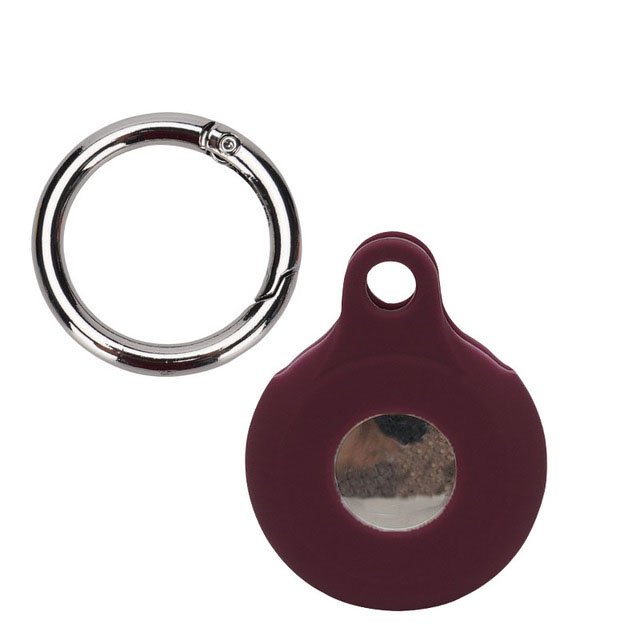 Funda de silicona para AirTag con llavero, compatible con Apple AirTags, vino tinto Sailing Electrónica