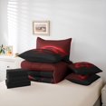 thumbnail image 6 of Manfei Sports Car 7-Piece Twin Bedding,Red Neon Light Print Bedding Comforter Set,Black Reversible, 6 of 7