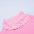 thumbnail image 4 of Gibobby Suéteres de invierno de punto Vestido de suéter de punto con botones para mujer Top largo de punto de patchwork de color sólido (Rosa, XL), 4 of 5