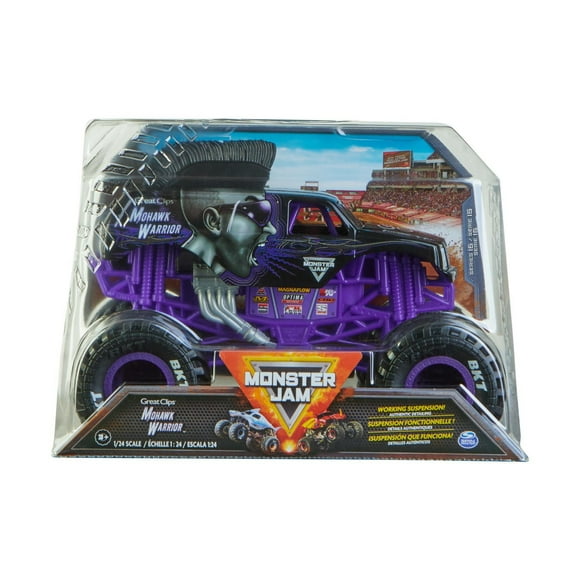 Monster Jam, Official Mohawk Warrior Monster Truck, Collector Die-Cast Vehicle, 1:24 Scale, Kids Toys for Boys Ages 3 and up