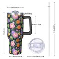 thumbnail image 2 of 40oz Pioneer Flower Floral Print Pattern Insulated Tumbler with Handle, BPA-Free Leak Proof Lid and Straws, Double Wall Vacuum, Hot 12h/Cold 34h, 2 of 6