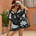 thumbnail image 2 of Black White Paisley (1) Beach Cover Ups for Women Bathing Suit Cover Up Lace Bikini Swimsuit Coverup Beach Dress Shirt One Size, 2 of 6