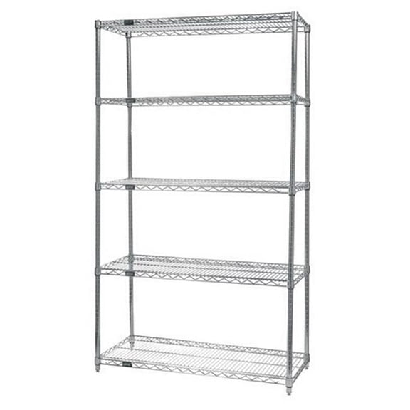 Quantum Storage WR74-2154C-5 Wire Shelving 5-Shelf Starter Units - Chrome, 21 x 54 x 74 in. - Chrome
