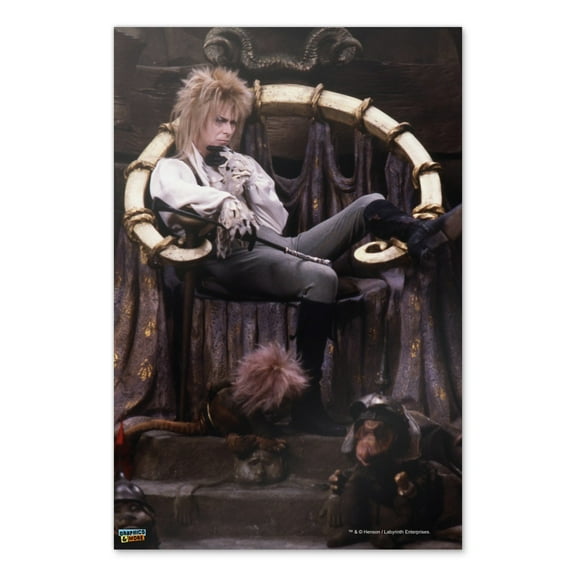Goblin King Jareth From The Labyrinth Sitting On Throne David Bowie Home Business Office Sign - Poster - 24" x 36" (61cm x 91cm)