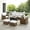 White, variant on Bradenton 6Pc Outdoor Sofa Set W/Fire Table - Sunbrella- Tucson Fire Table, Sofa, 2 Armchairs & 2 Ottomans