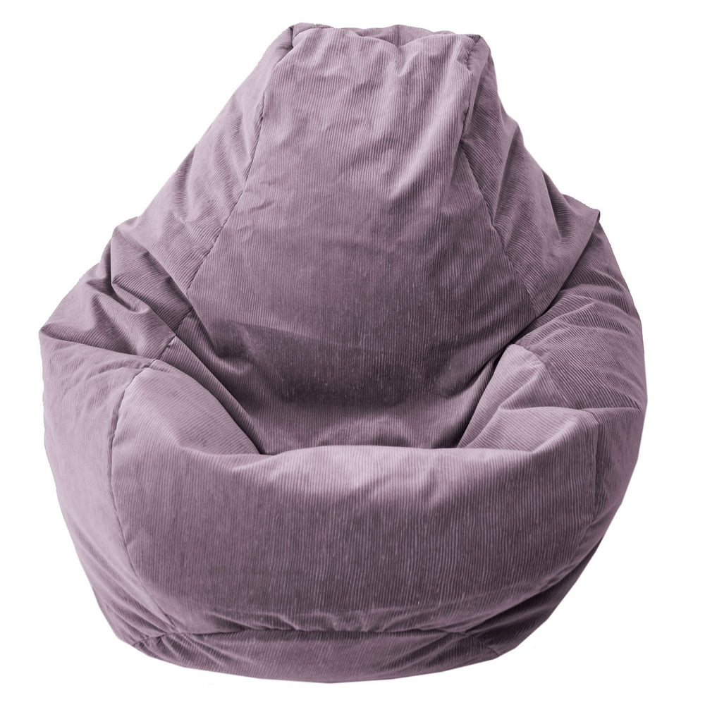 GOLD MEDAL® Bean Bag, Microsuede Corduroy, Medium 112" Teardrop Lilac