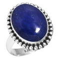 thumbnail image 1 of 925 Silver Ring For Women - Teens Blue Real Lapis Lazuli Stone Silver Ring Size 8 September Birthstone Handmade Silver Ring Size 8 Gift For Wife On Anniversary 925 Silver Jewelry With Gemstone, 1 of 6